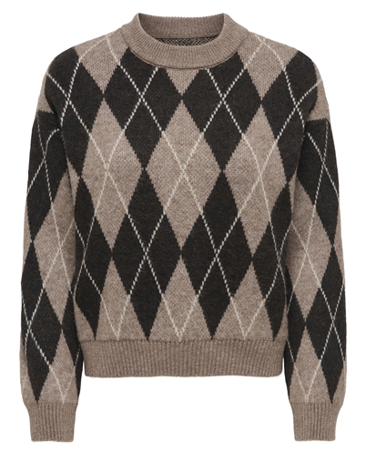 JDY - JDYBianka Argyle Pullover Strick - Chocolate Torte